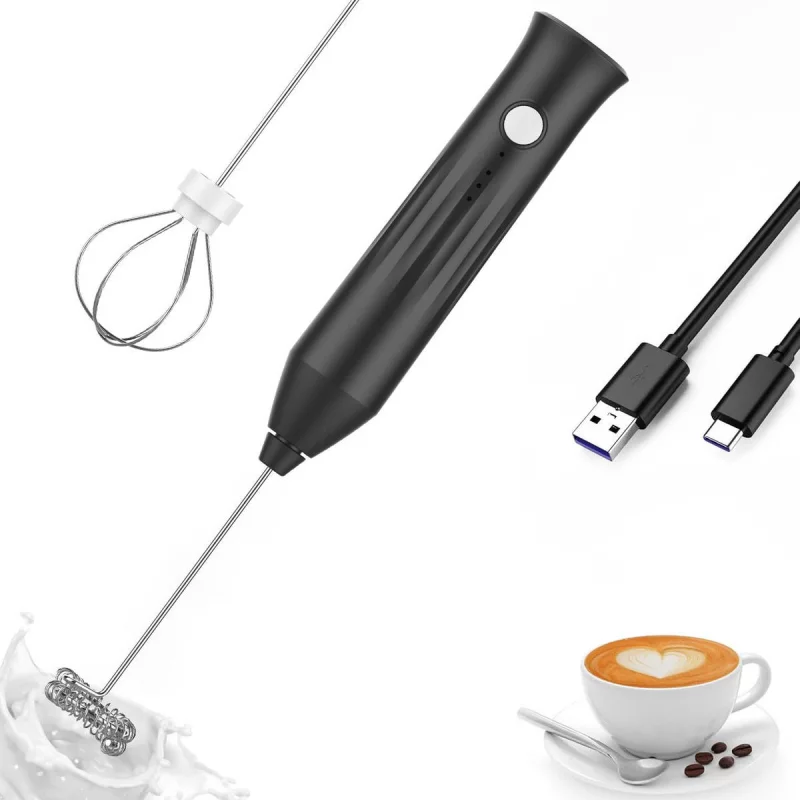 USB Rechargeable Electric Milk Frother Eggbeaters Handheld Milk Foamer