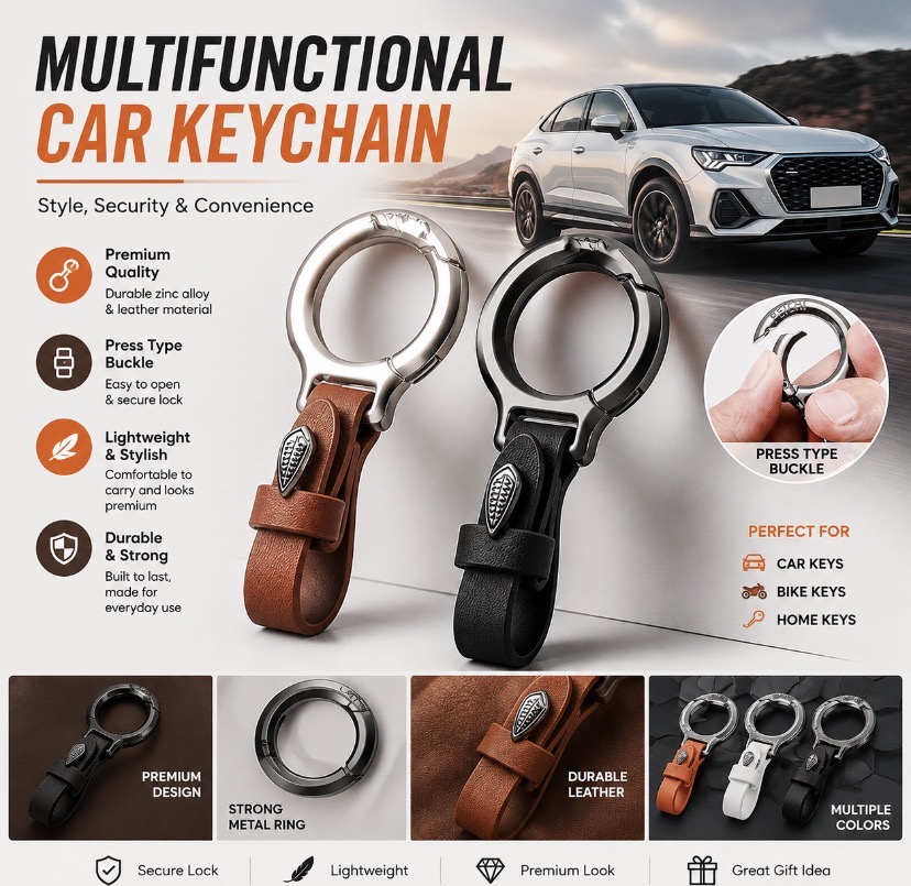Press Buckle Car Keychain